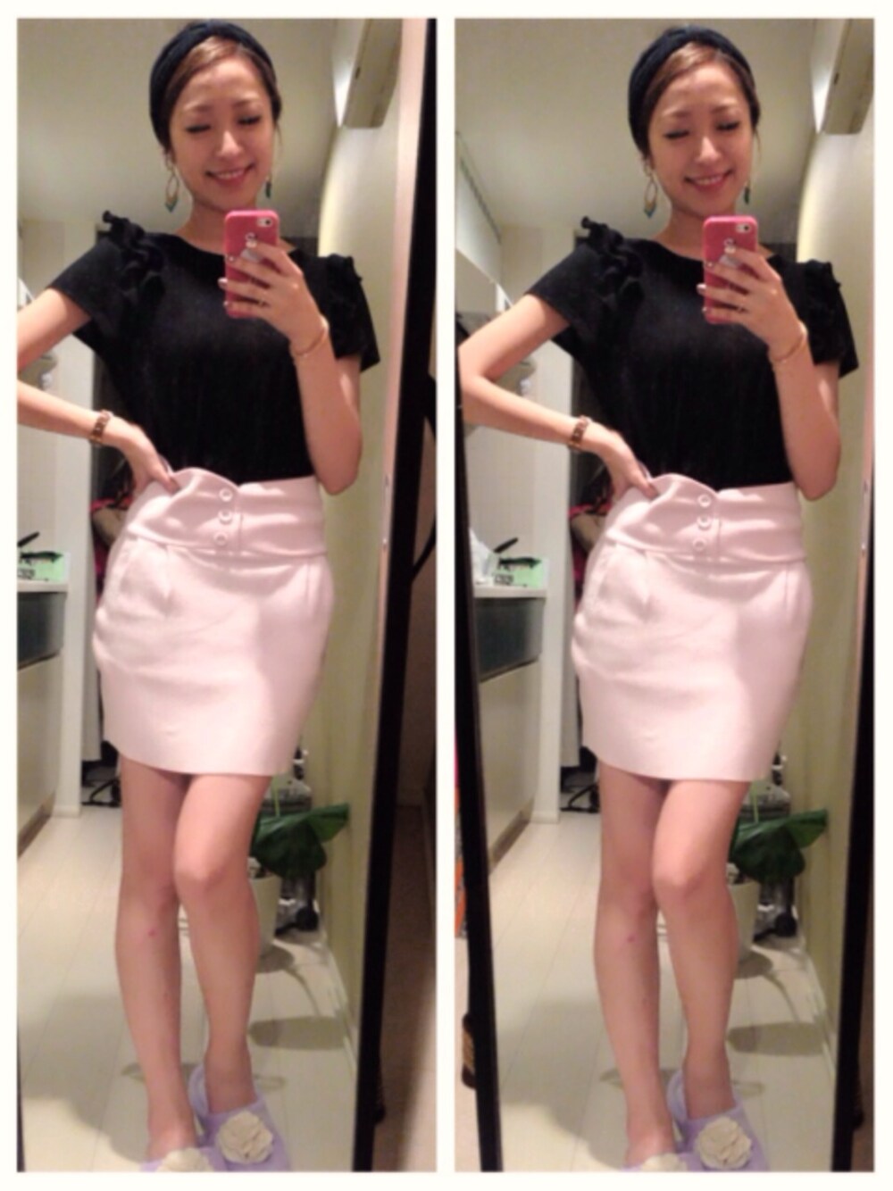 「ターバン、ハイウエストスカート」｜「kate spade new yorkのkate spade new york 夏バッグ（トートバッグ、ブラウン系）」を使った、yonnyさん（レディース・163cm）の夏コーディネートの1枚目の写真