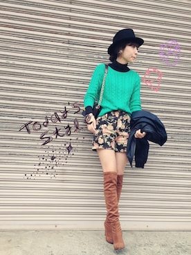 「SINDEE（シンディー）のアイテム」を使った、ヤマサキ サオリさん（レディース・169cm）の冬コーディネート