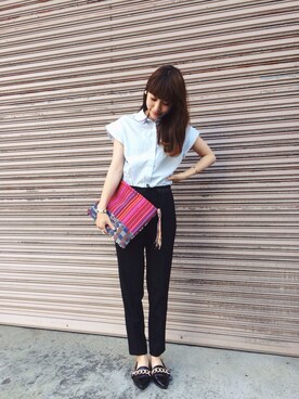 「Jeffrey Campbell（ジェフリーキャンベル）のアイテム（その他シューズ）」を使った、ヤマサキ サオリさん（レディース・169cm）の春コーディネート