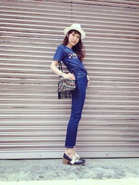 「Jeffrey Campbell（ジェフリーキャンベル）のアイテム（パンプス）」を使った、ヤマサキ サオリさん（レディース・169cm）の夏コーディネート