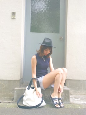 「ZARA BASIC（ザラベーシック）のアイテム」を使った、ヤマサキ サオリさん（レディース・169cm）の夏コーディネート
