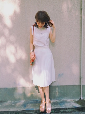 「ZARA BASIC（ザラベーシック）のアイテム」を使った、ヤマサキ サオリさん（レディース・169cm）の夏コーディネート