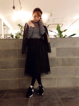 「アイテム（ヘアバンド）」を使った、 miuliir 大内あやこさん（レディース・153cm）の冬コーディネート