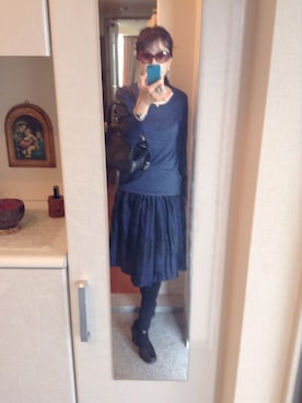 「COMME CA DU MODE（コムサデモード）のアイテム（スカート）」を使った、masumiさん（レディース・167cm）の秋コーディネート