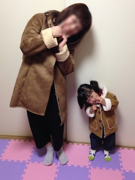 「Crisp（クリスプ）のアイテム（ムートンコート）」を使った、ちゃみさん（レディース・150cm）の冬コーディネート