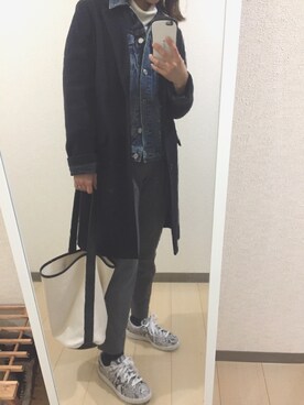 「united arrows」｜「アイテム（デニムジャケット）」を使った、aayymm07さん（レディース・154cm）の秋コーディネート