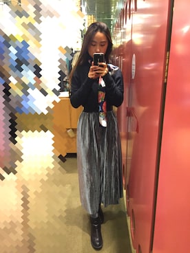 「MONKI（モンキ）のアイテム（ソックス/靴下）」を使った、Euting_Huangさん（レディース・160cm）の秋コーディネート