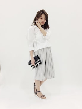 「TATRAS CONCEPT STORE（タトラスコンセプトストア）のアイテム（サンダル）」を使った、ぽんさん（レディース・158cm）の春コーディネート