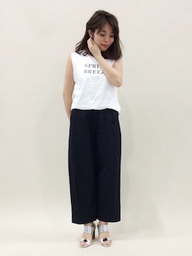 「メタリックサンダル」｜ぽんさん（レディース・158cm）の春コーディネート