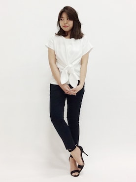 「- W. -（ダブリュー）のアイテム」を使った、ぽんさん（レディース・158cm）の春コーディネート