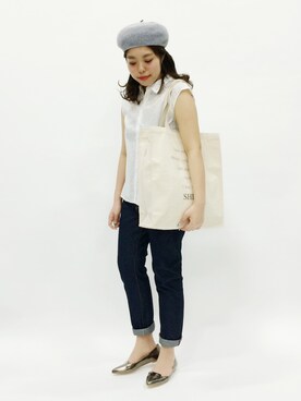 「CeLL（セル）のアイテム（帽子）」を使った、ぽんさん（レディース・158cm）の春コーディネート