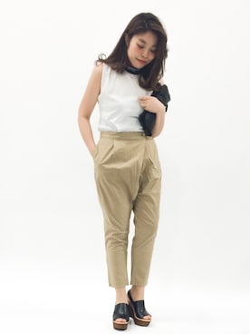 「Another Edition（アナザーエディション）のアイテム（シューズ）」を使った、ぽんさん（レディース・158cm）の夏コーディネート