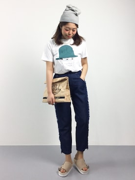 「Another Edition（アナザーエディション）のアイテム（シューズ）」を使った、ぽんさん（レディース・158cm）の夏コーディネート