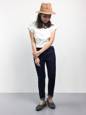 「NANO universe（ナノユニバース）のアイテム（モカシン/デッキシューズ）」を使った、ぽんさん（レディース・158cm）の夏コーディネート