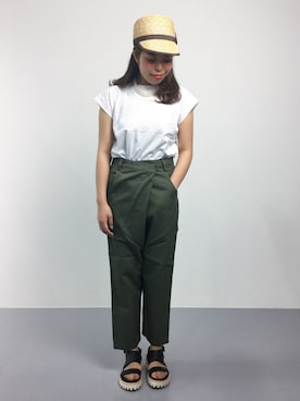 「nusy（ヌージー）のアイテム」を使った、ぽんさん（レディース・158cm）の夏コーディネート
