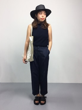 「L.H.P（エルエイチピー）のアイテム（帽子）」を使った、ぽんさん（レディース・158cm）の夏コーディネート