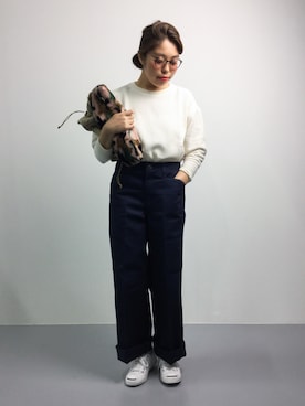 「BEN DAVIS（ベンデイビス）のアイテム（パンツ）」を使った、ぽんさん（レディース・158cm）の夏コーディネート