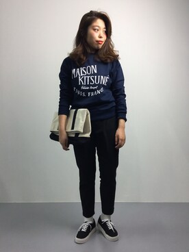 「Saturdays NYC（サタデーズ ニューヨークシティ ）のアイテム（スニーカー）」を使った、ぽんさん（レディース・158cm）の夏コーディネート