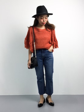 「BRIXTON（ブリクストン）のアイテム」を使った、ぽんさん（レディース・158cm）の夏コーディネート