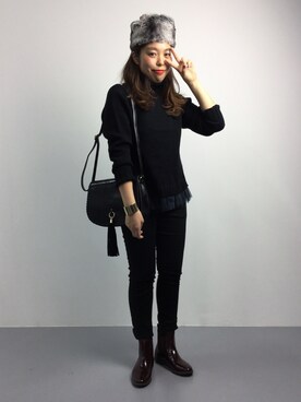 「nusy（ヌージー）のアイテム」を使った、ぽんさん（レディース・158cm）の秋コーディネート