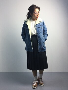 「ウエストイン」｜「アイテム（その他アウター）」を使った、ぽんさん（レディース・158cm）の秋コーディネート