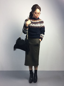 「Another Edition（アナザーエディション）のアイテム（ブーティ）」を使った、ぽんさん（レディース・158cm）の秋コーディネート