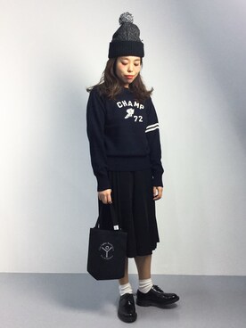 「Dr. Martens（ドクターマーチン）のBYBC Dr.Martens 3アイレットシューズ ¨ ◆（その他シューズ）」を使った、ぽんさん（レディース・158cm）の秋コーディネート