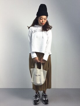 「ハラチ」｜「アイテム（ニットキャップ/ビーニー）」を使った、ぽんさん（レディース・158cm）の秋コーディネート