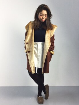 「URBAN RESEARCH Sonny Label（アーバンリサーチサニーレーベル）のアイテム（ムートンコート）」を使った、ぽんさん（レディース・158cm）の秋コーディネート