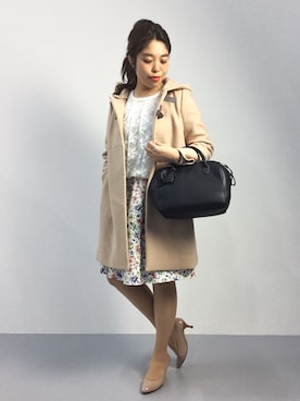 「Aラインコート」｜「アイテム（アンサンブル）」を使った、ぽんさん（レディース・158cm）の秋コーディネート