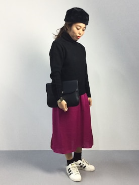 「HELIOPOLE（エリオポール）のアイテム（スニーカー）」を使った、ぽんさん（レディース・158cm）の秋コーディネート