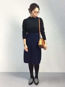 「PLAIN CLOTHING（プレーンクロージング）のアイテム（ローファー）」を使った、ぽんさん（レディース・158cm）の秋コーディネート