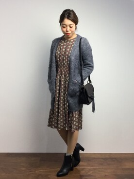 「PLAIN CLOTHING（プレーンクロージング）のアイテム（ワンピース/ドレス）」を使った、ぽんさん（レディース・158cm）の秋コーディネート