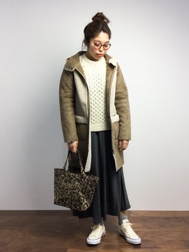「Another Edition（アナザーエディション）のアイテム（その他アウター）」を使った、ぽんさん（レディース・158cm）の秋コーディネート