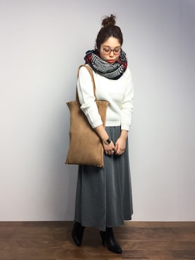 「JEANASIS（ジーナシス）のアイテム（ブーティ）」を使った、ぽんさん（レディース・158cm）の秋コーディネート