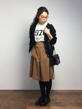 「MANEBU（マネブ）のアイテム」を使った、ぽんさん（レディース・158cm）の冬コーディネート