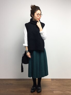 「Reene（リーネ）のアイテム」を使った、ぽんさん（レディース・158cm）の冬コーディネート