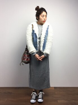 「Another Edition（アナザーエディション）のアイテム（その他アウター）」を使った、ぽんさん（レディース・158cm）の冬コーディネート