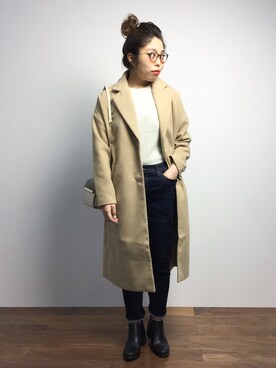 「URBAN RESEARCH（アーバンリサーチ）のアイテム（チェスターコート）」を使った、ぽんさん（レディース・158cm）の冬コーディネート