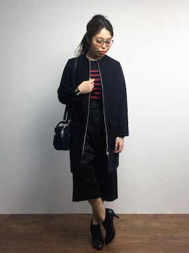 「ウエストイン」｜「アイテム（その他アウター）」を使った、ぽんさん（レディース・158cm）の冬コーディネート