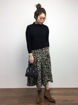 「STUDIOUS SELECT（ステュディオスセレクト）のアイテム（バッグ）」を使った、ぽんさん（レディース・158cm）の冬コーディネート