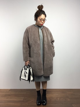「CLANE（クラネ）のアイテム（シューズ）」を使った、ぽんさん（レディース・158cm）の冬コーディネート