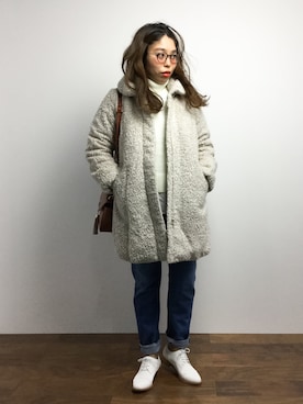 「Another Edition（アナザーエディション）のアイテム（その他アウター）」を使った、ぽんさん（レディース・158cm）の冬コーディネート