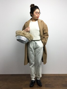 「pas de calais（パドカレ）のアイテム」を使った、ぽんさん（レディース・158cm）の冬コーディネート