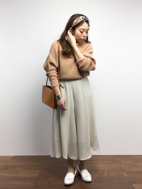 「スカウチョ」｜「アイテム（ローファー）」を使った、ぽんさん（レディース・158cm）の冬コーディネート