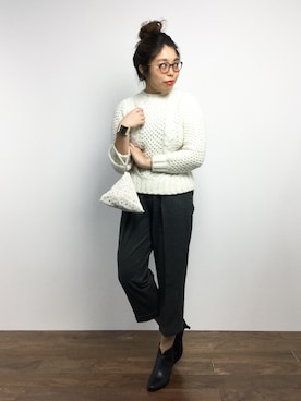 「ODETTE E ODILE（オデットエオディール）のアイテム（ブーティ）」を使った、ぽんさん（レディース・158cm）の冬コーディネート
