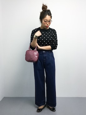 「Carlie e felice（カーリーエフェリーチェ）のアイテム（シューズ）」を使った、ぽんさん（レディース・158cm）の冬コーディネート