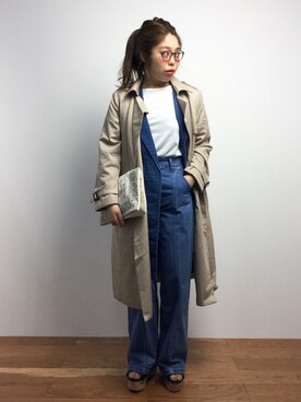 「UP START（アップスタート）のアイテム（チェスターコート）」を使った、ぽんさん（レディース・158cm）の冬コーディネート
