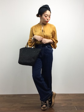 「SLOBE IENA（スローブイエナ）のアイテム（ヘアバンド）」を使った、ぽんさん（レディース・158cm）の春コーディネート