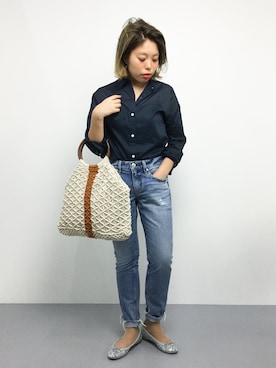 「La Tenace（ラテナーチェ）のアイテム」を使った、ぽんさん（レディース・158cm）の夏コーディネート